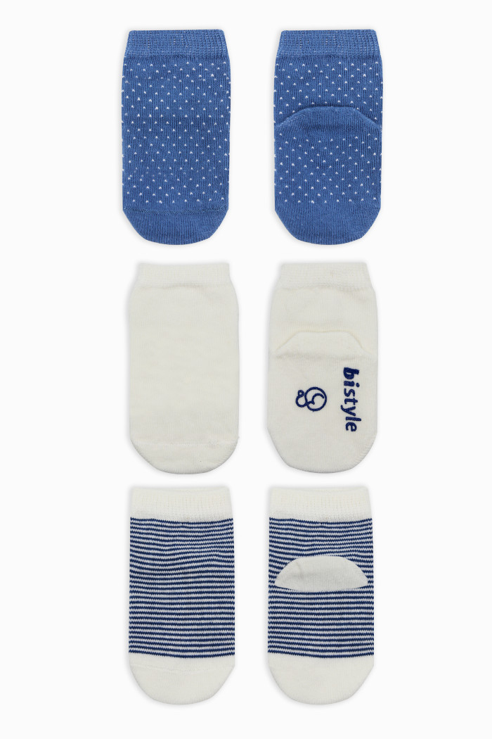 Čarapice za bebe BiStyle neklizajuće 3/1 ,plave,00-03