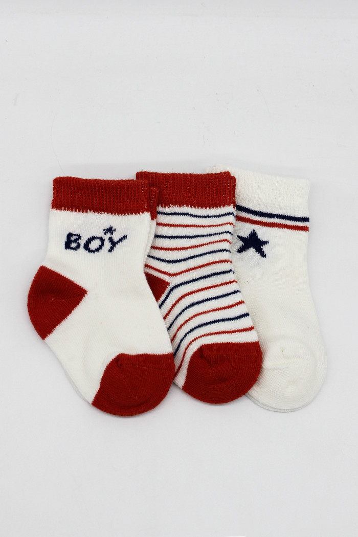 Čarapice za bebe BiStyle 3/1,crvene,00-03