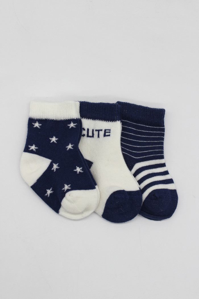 Čarapice za bebe BiStyle 3/1, plave,00-03