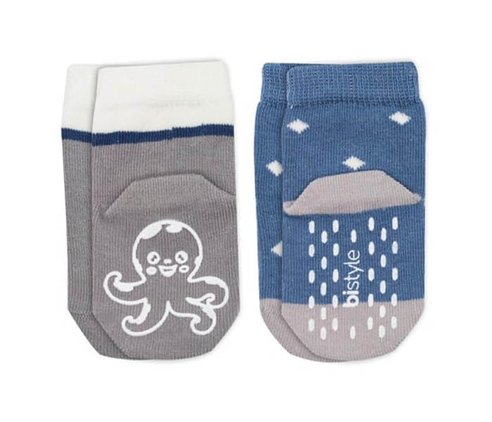Čarapice za bebe BiStyle neklizajuće 2/1 ,plave-12-24