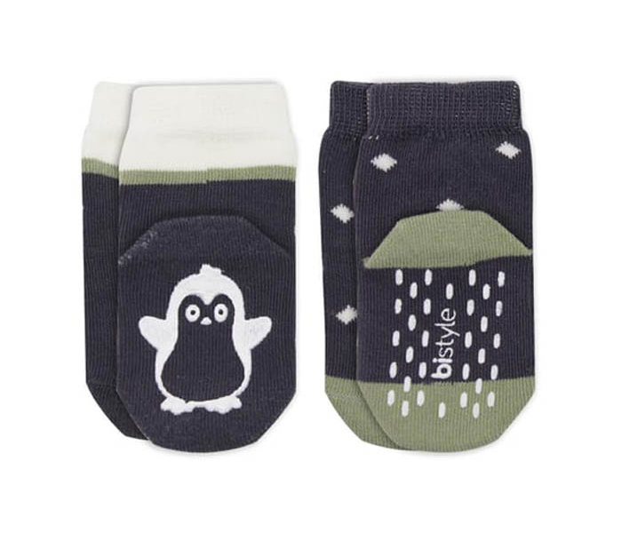 Čarapice za bebe BiStyle neklizajuće 2/1 ,sive-06-12
