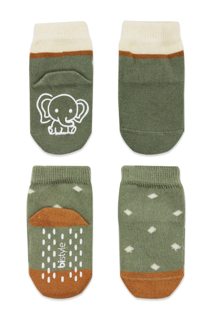 Čarapice za bebe BiStyle neklizajuće 2/1 ,zelene,06-12