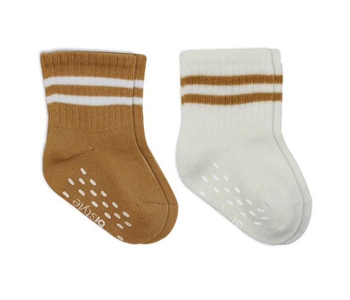 Čarapice za bebe BiStyle neklizajuće 2/1 ,oker-bež-00-06