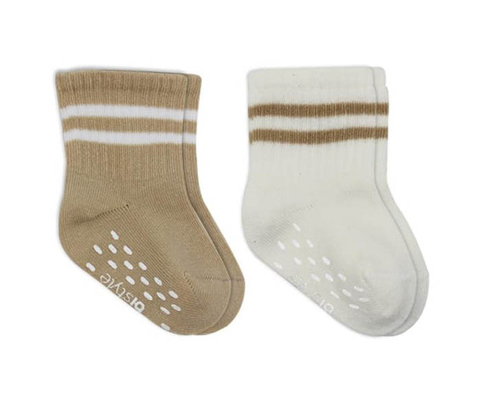 Čarapice za bebe BiStyle neklizajuće 2/1 ,bež-06-12