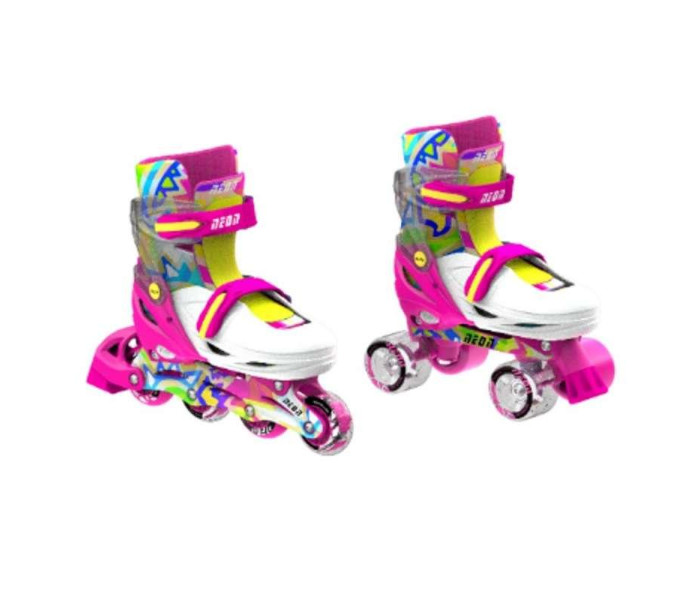 Neon combo roleri 34-37, pink/žuti