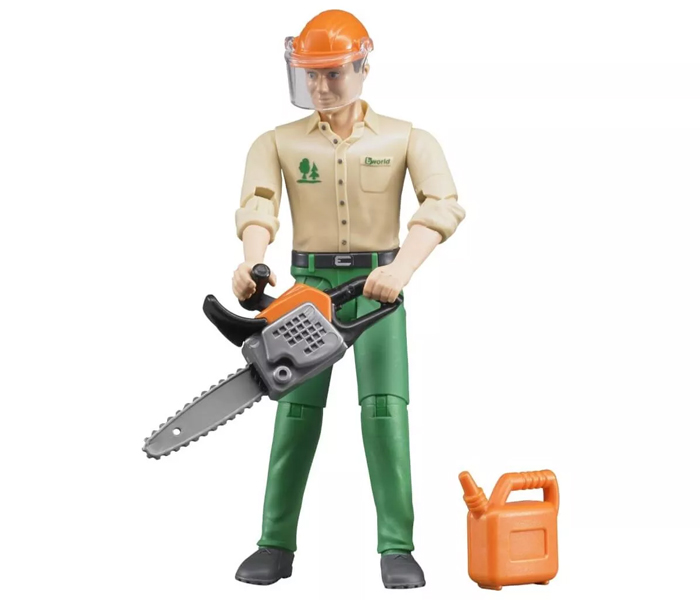 Igračka Bruder figura šumara sa motornom šegom