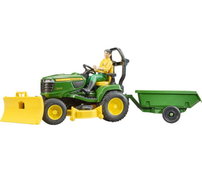 Igračka Bruder figura radnika sa traktorom i prikolicom