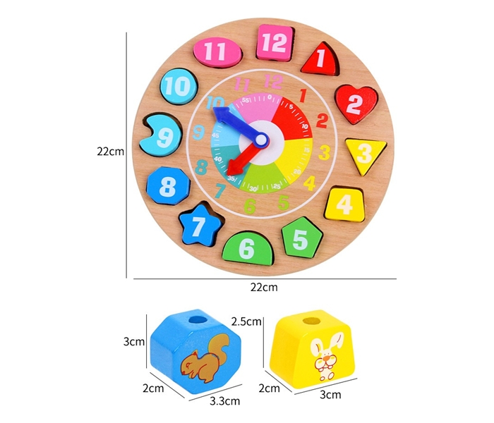 BBo Igračka drveni sat za sortiranje oblika