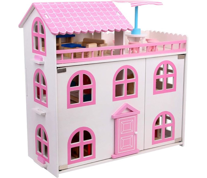 BBo Igračka drvena kućica za lutke