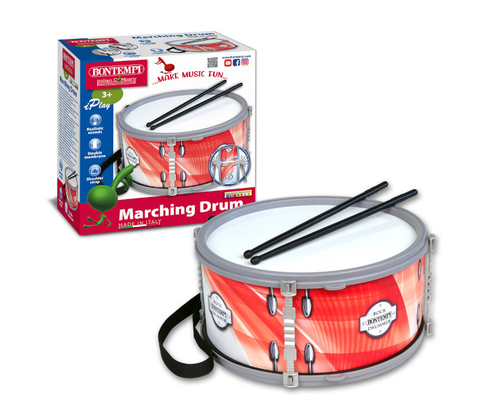 Igračka Bontempi bubanj sa kaišem za rame i štapićima od 25cm.