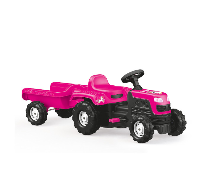 Traktor na pedale sa prikolicom, unicorn rozi