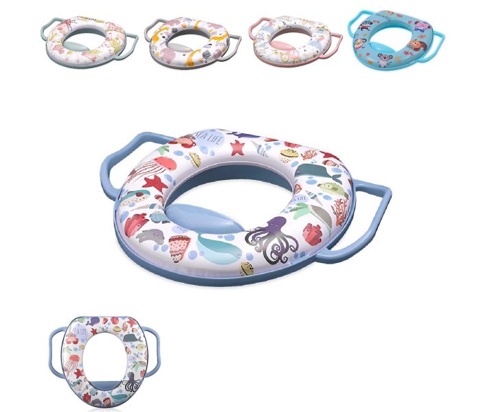 Mekani adapter za wc šolju sa ručkama, plavi-more