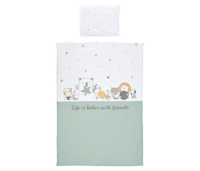 Posteljina 3/1 cosy ranforce happy friends mint