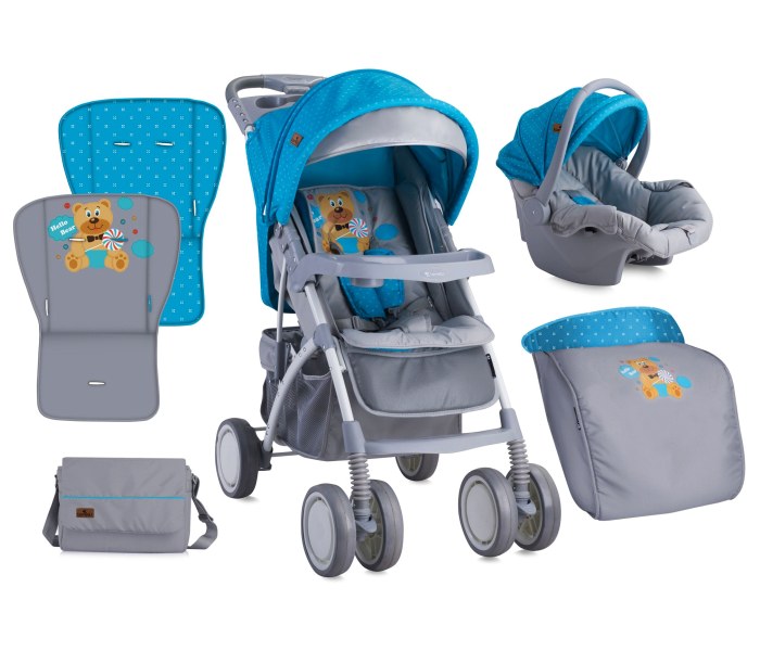 Kolica rio set blue & grey hello bear