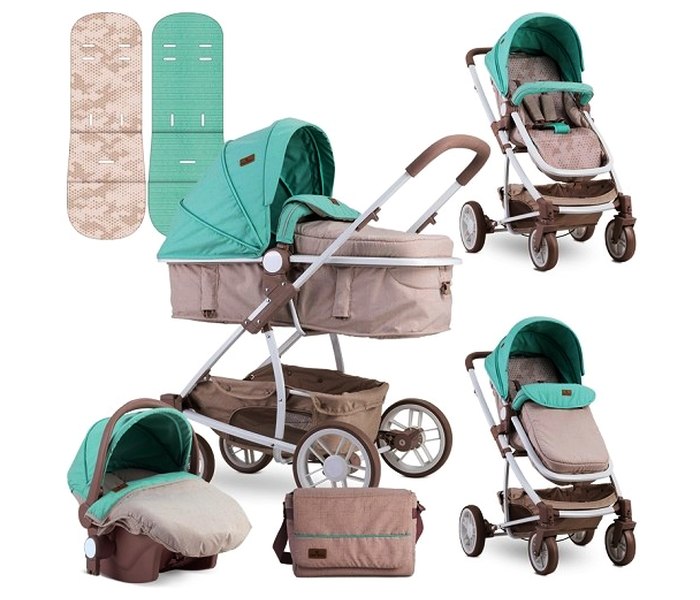 Kolica s-500 set beige & green Dots