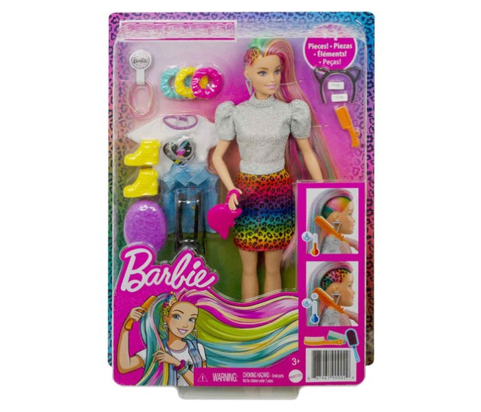 Igračka Barbie sa kosom duginih boja