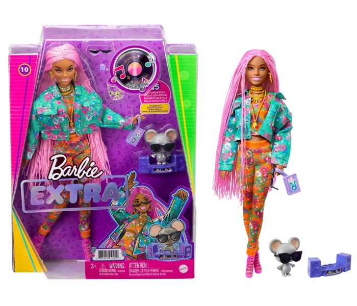 Igračka Barbie extra pink pletenice