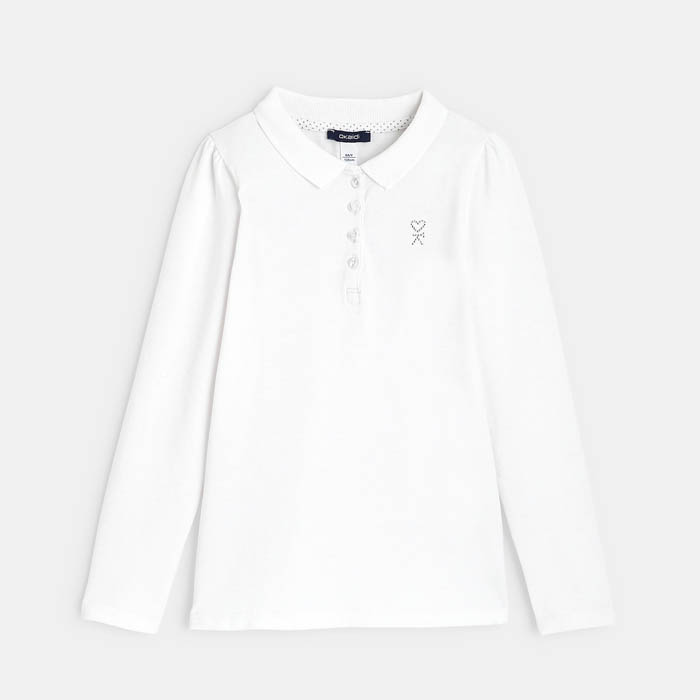 Basic polo majica dugih rukava za djevojčice