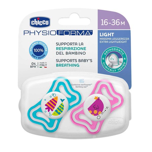 Varalica physio light silikon 2/1 16-36m+ 0%bpa-roza