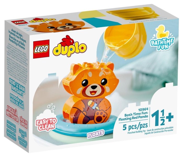 Igračka Lego kocke Bath time fun, floating red panda, Duplo, 18mj.+