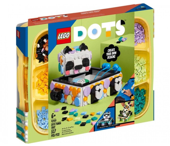 Igračka Lego kocke Cute panda tray, Dots 6g+