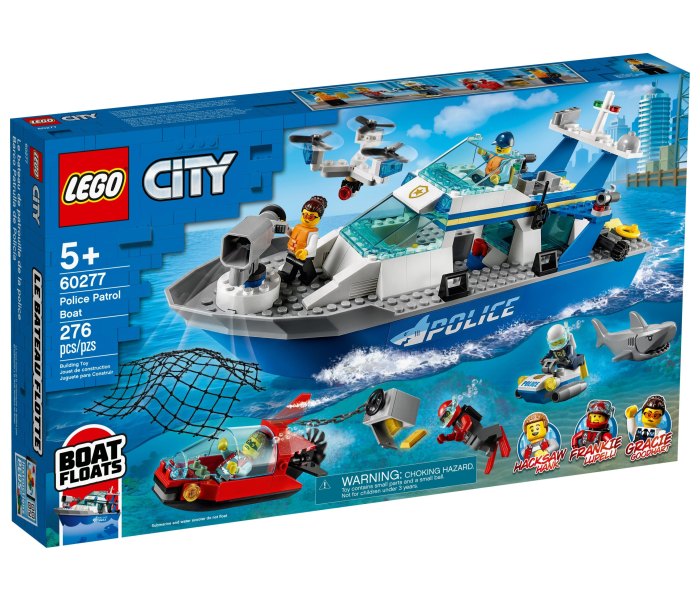 Igračka Lego kocke police patrol boat, City 5g+
