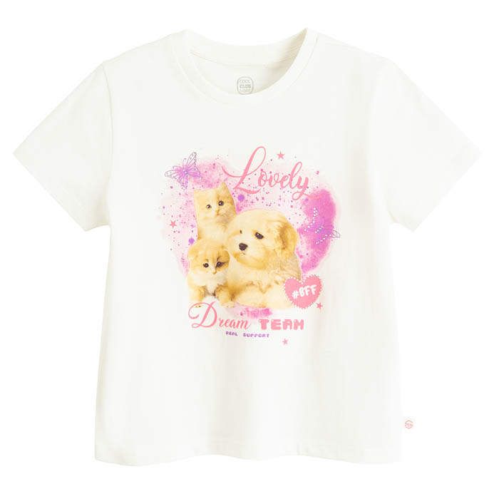 Majica kratkih rukava za djevojčice, bijela