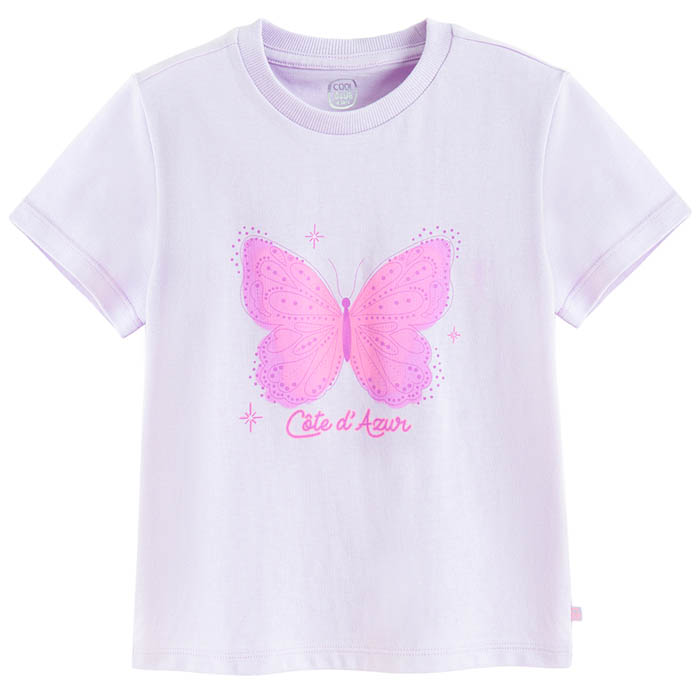 Majica kratkih rukava za djevojčice, ljubičasta