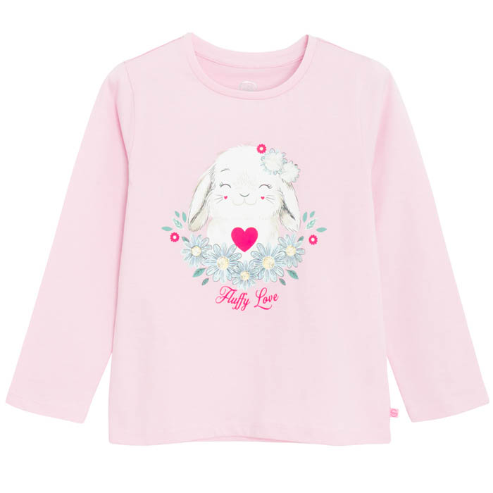 Majica dugih rukava za djevojčice, roza