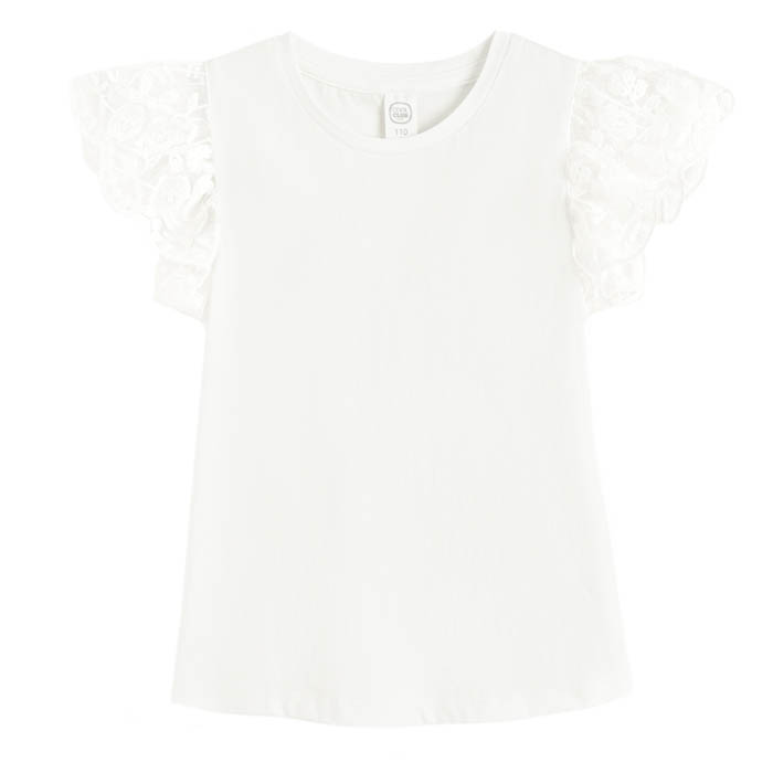 Majica kratkih rukava za djevojčice, bijela