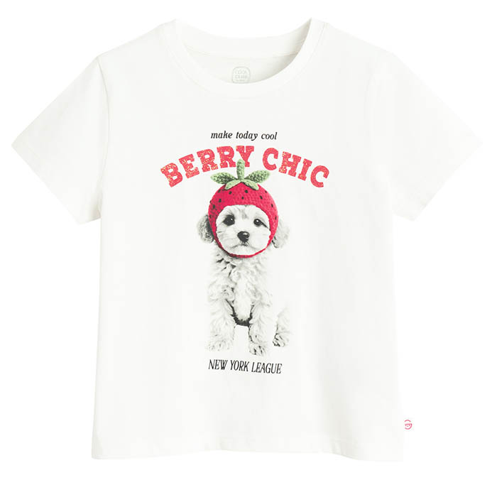 Majica kratkih rukava za djevojčice, bijela