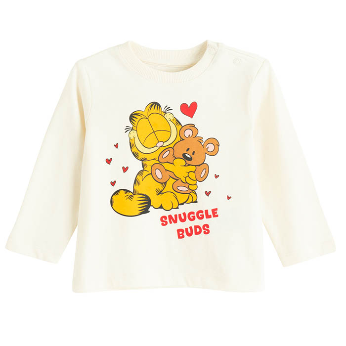 Garfield majica dugih rukava za dječake, bijela