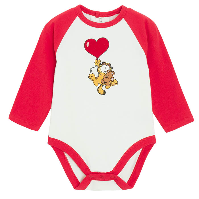 Garfield bodi dugih rukava za dječake, bijela