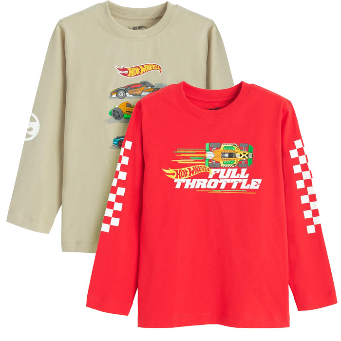 Majica za dječake dugih rukava  Hot Wheels - set  2 kom.