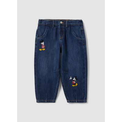 Farmerke baggy kroja od mješavine pamuka i viskoze sa printom Mickey Mouse