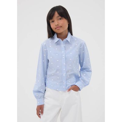 Prugasta košulja od čistog pamuka sa srcima