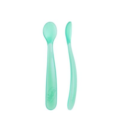 Kašika za bebe silikon 6m+ 2/1 plava