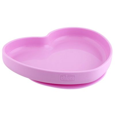 Tanjir silikonski pink srce 9m+