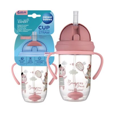 Šolja za bebe sa ručkama 270ml.crvena  Bonjour Paris