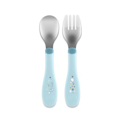 Set metalni  viljuška i kašika 18m+ tirkizna