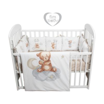 Posteljina sa jastucima Teddy krem