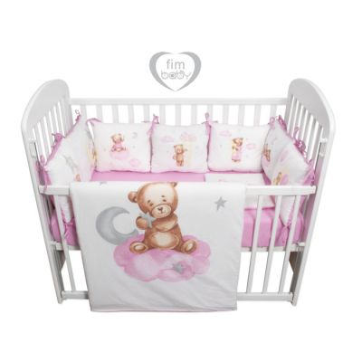 Posteljina sa jastucima Teddy roza