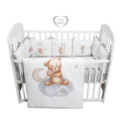 Posteljina sa jastucima Teddy siva