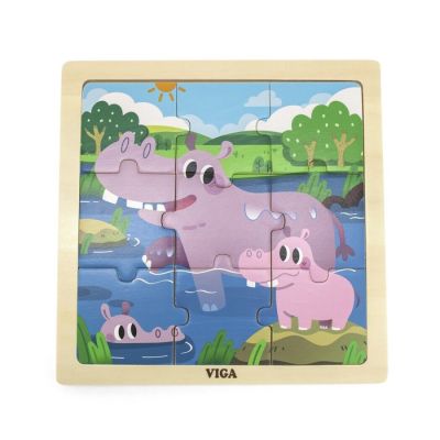 Igračka Master drvene puzle hippo 9kom.