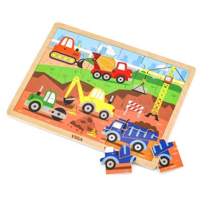 Igračka Master drvene puzle radna vozila 24kom.