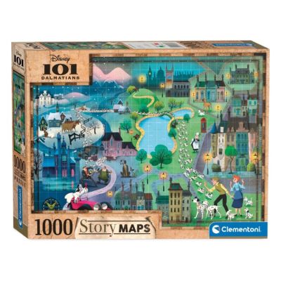 Igračka Clementoni Puzzle 1000 kom., Disney maps 101 dalmatinac