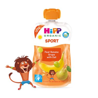 Voće u tubi-  sport-kruška,banana,grožđe sa ovsem 120g od  1.godine