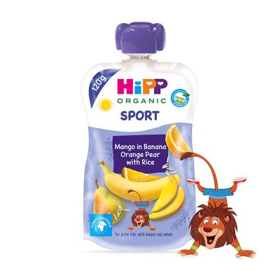 Voće u tubi-  sport-mango,banana,pomoran.sa rižom 120g od  1.godine
