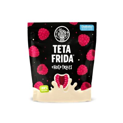 Teta Frida choco fruits cijele maline u bijeloj cok. sa kremom100g