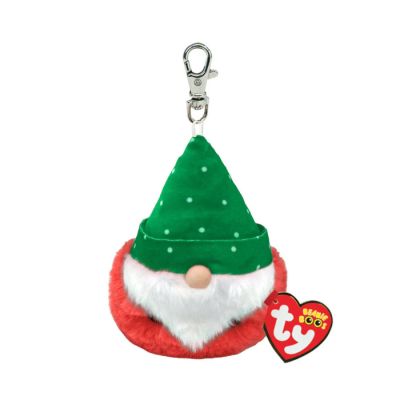 Igračka Ty Pliš gnom sa zelenom  kapicom, clip